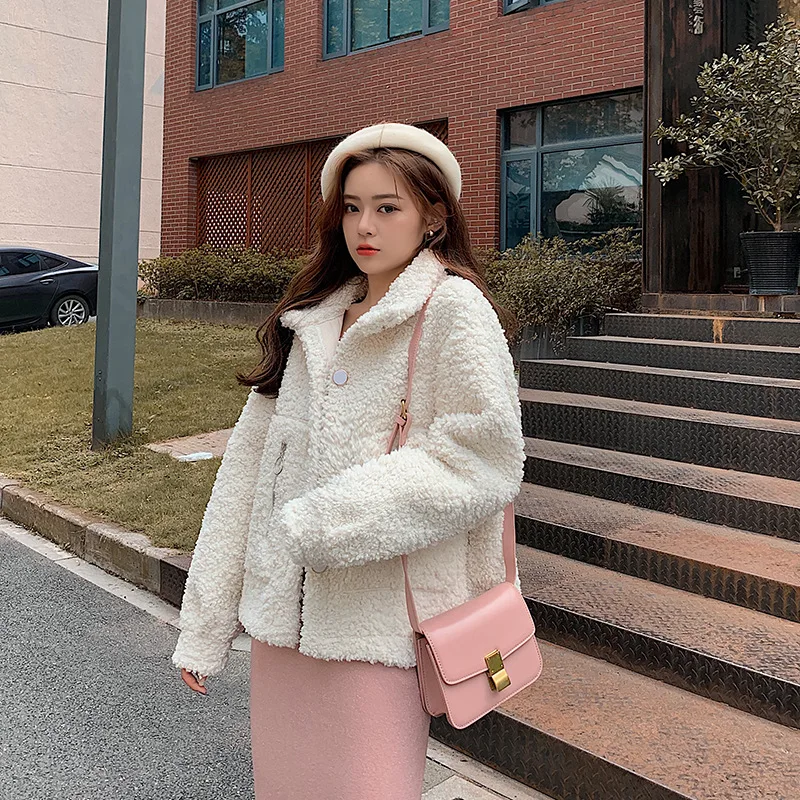 

Autumn And Winter Short-height Fur Suede Lambs Wool Coat Women's Short Loose-Fit Coat