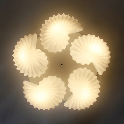 

Mediterranean Conch Shell Glass Lampshade Ceiling Lamp for Living Room lamparas de techo abajur led living room ceiling light