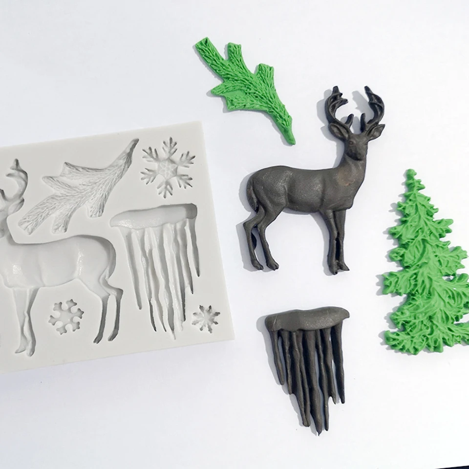 Transhome силиконовые формы для пирога украшения лося/ледника/Рождественская елка Помадка Торт Шоколад Конфеты DIY формы для выпечки Кондитерские инструменты