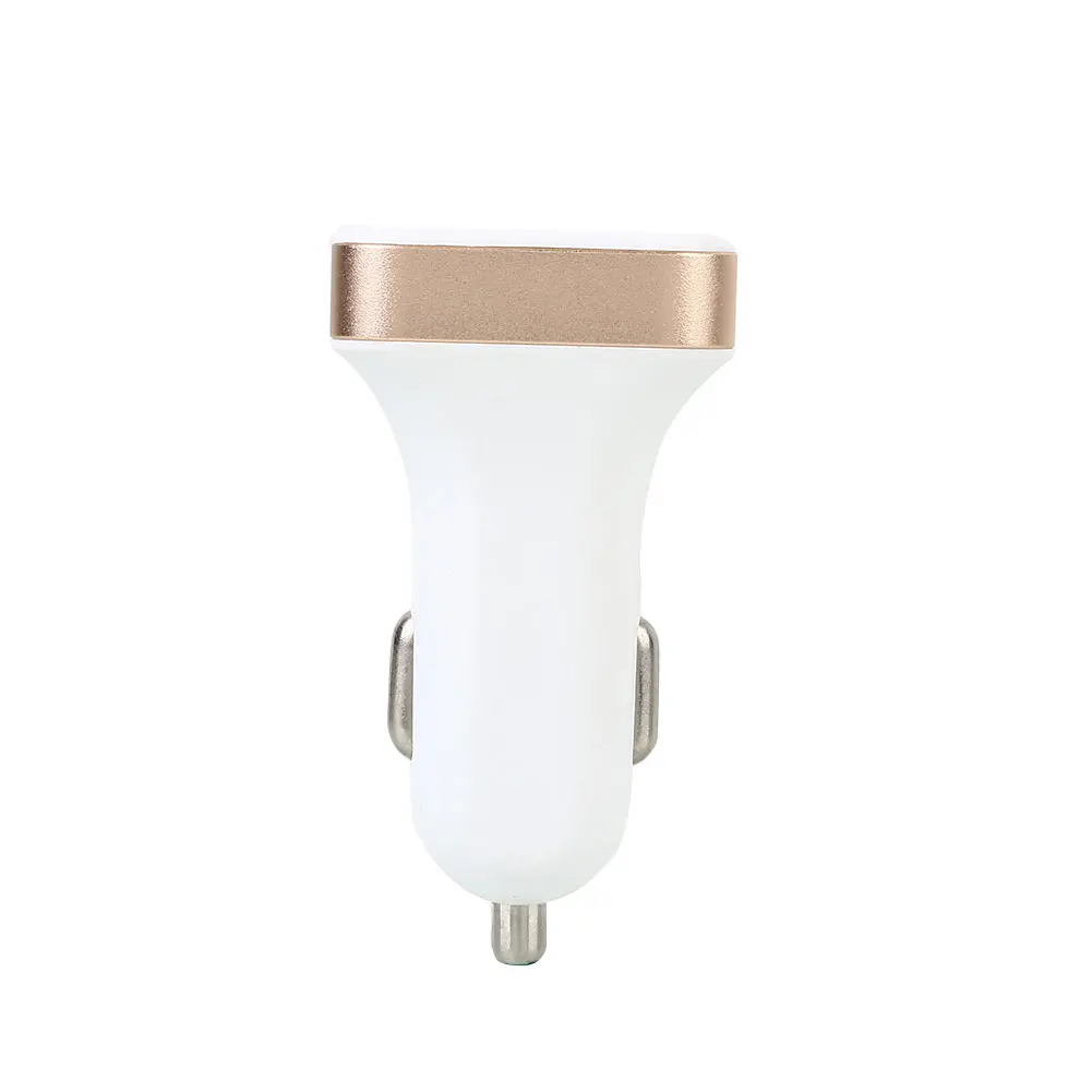 gold color Автомобильный прикуриватель штекер питания двойной USB адаптер питания с экраном дисплея - Название цвета: gold color