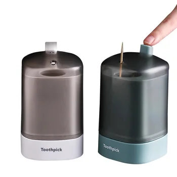 

AA Automatic Toothpick Box Portable Transparent Window Pop-up Toothpick Container Anti-skid Storage Box