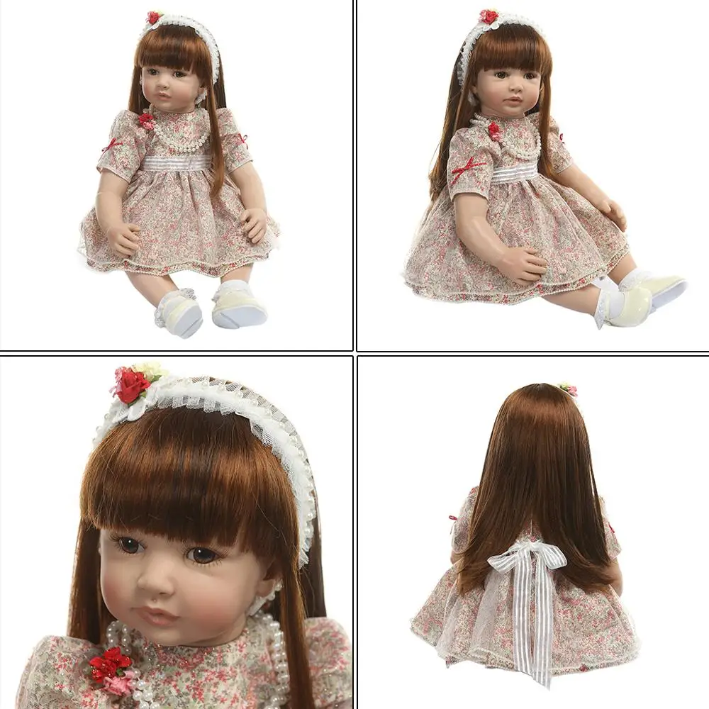 

24in Reborn Doll Realistic Silicone Vinyl Newborn Baby Toy Girl Princess Clothes Lifelike Handmade Gifts