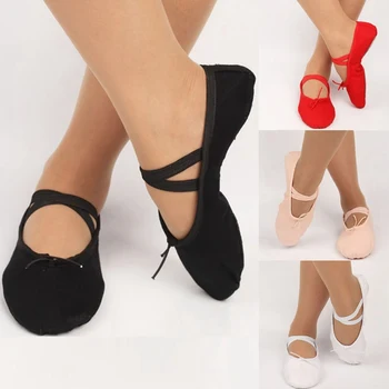 

New Indoor Black Cloth Head Girls Soft Sole Dancing Shoes 2019 Women Home House Ballet Dance Flat Shoes Size 30-41