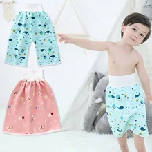 Couche culotte imperméable pour enfants, jupe pour bébé, pantalon d'entraînement, en tissu, anti fuite, lit de couchage, pot d'entraînement