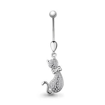 

Piercing navel AQUAMARINE with cubic zirconia, silver 925