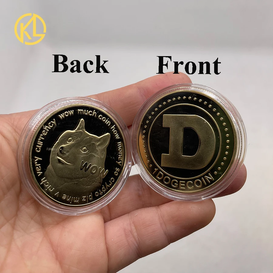 WR 1 Dogecoin DOGE Very Much Wow To The Moon Commemorative Doge Coin Gold 