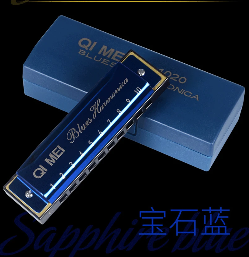 1020 Blues Harmonica Key of C 10 Holes 20 Tunes Diatonic Harp Mouthorgan with Cleaning Cloth and Storage Box | Спорт и развлечения