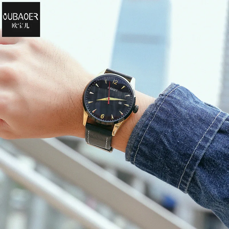 

Special Offer MEN'S Watch oubaoer Opel Children Fashion MEN'S Watch Quartz Watrproof Watch