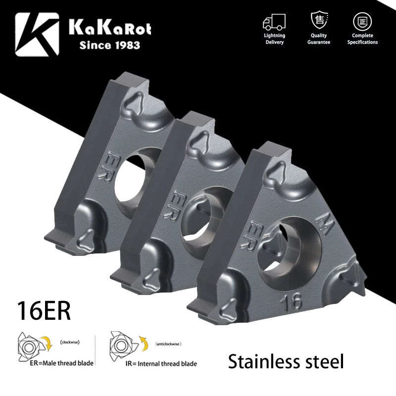 Карбидная вставка для токарного станка KaKarot MMT16ER AG55 AG60 14 Вт 11 NPT Резьбонарезной