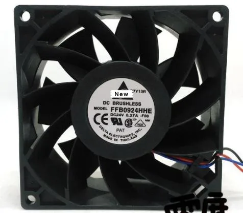 3-проводной охлаждающий вентилятор для сервера Delta Electronics FFB0924HHE -F00 DC 24 В 0 27a 90x90x38 мм