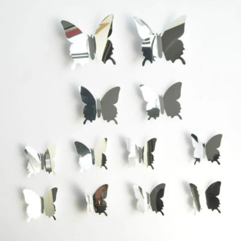 BRIDAY 1/6/12psc новые красивые наклейки на стены для домашнего декора 3D бабочка декор