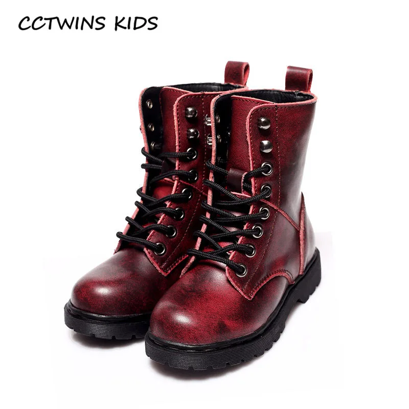 CCTWINS/детская обувь; коллекция года; зимняя детская обувь из натуральной кожи; брендовые ботинки до середины икры для девочек; Детские Модные теплые ботинки martin; MB092