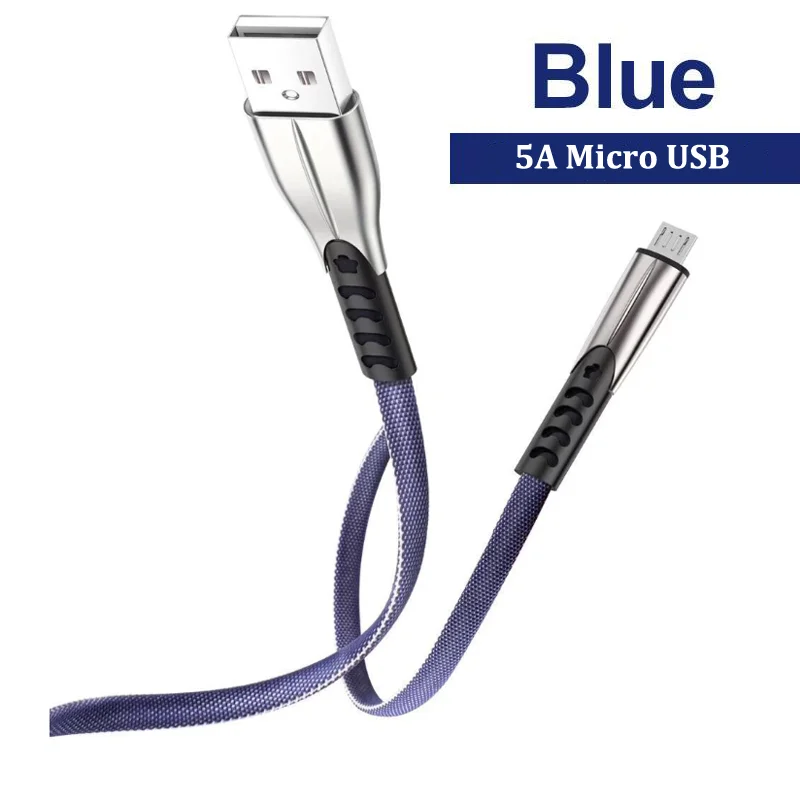 usb phone charger 5A Zinc Alloy Braided Micro USB Type-C Cable Data Sync Fast Charging Cord For Huawei P40 P30 P20 Lite Honor 7S 7A 7C 8A 8S 10I apple iphone charger cord Cables