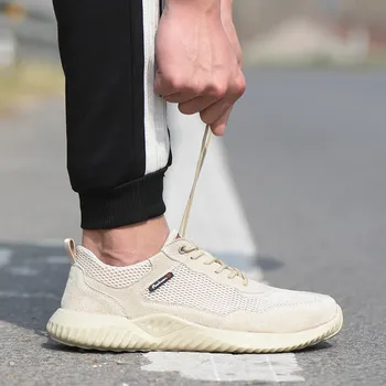 

2019 New Mens Vulcanize Shoes Fashion Breathable Steel Toe Safety Shoes Puncture Proof Work Sneakers Zapatillas Hombre Deportiva