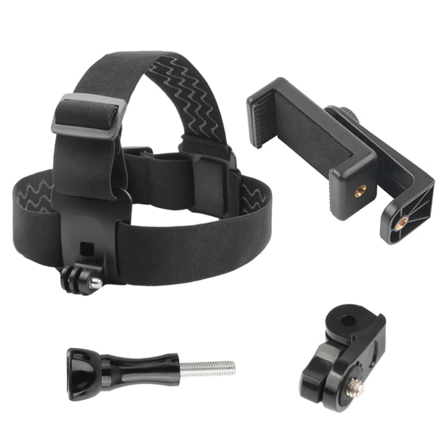 Gosear Adjustable Elastic Headband Strap Belt with Adapter Screw for Gopro Sargo Xiaomi Yi Sony Sport Action Cameras Phones