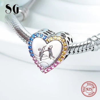 

SG aliexpress fashion Love Heart charms beads accessories for pandora bracelet silver 925 original jewelry making diy Christmas