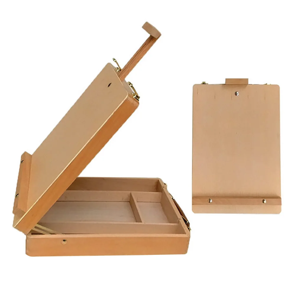  Large Case Desktop Portable Hardware Artist Wooden Table Easels Accessories Adjustable Sketchbox Dr
