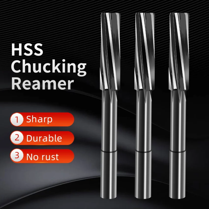 BB HSS Machining Tool Spiral Flute Reamer Cobalt Cutting H7 Shank Diameter 2mm-16mm for Metal Steel Aluminum Hole Drill 4