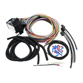 

Universal 14 Fuse 12v 14 Circuit Wire Harness Street Hot Rat Muscle Rod Wiring Color Wiring Harness Kit For Classic Cars