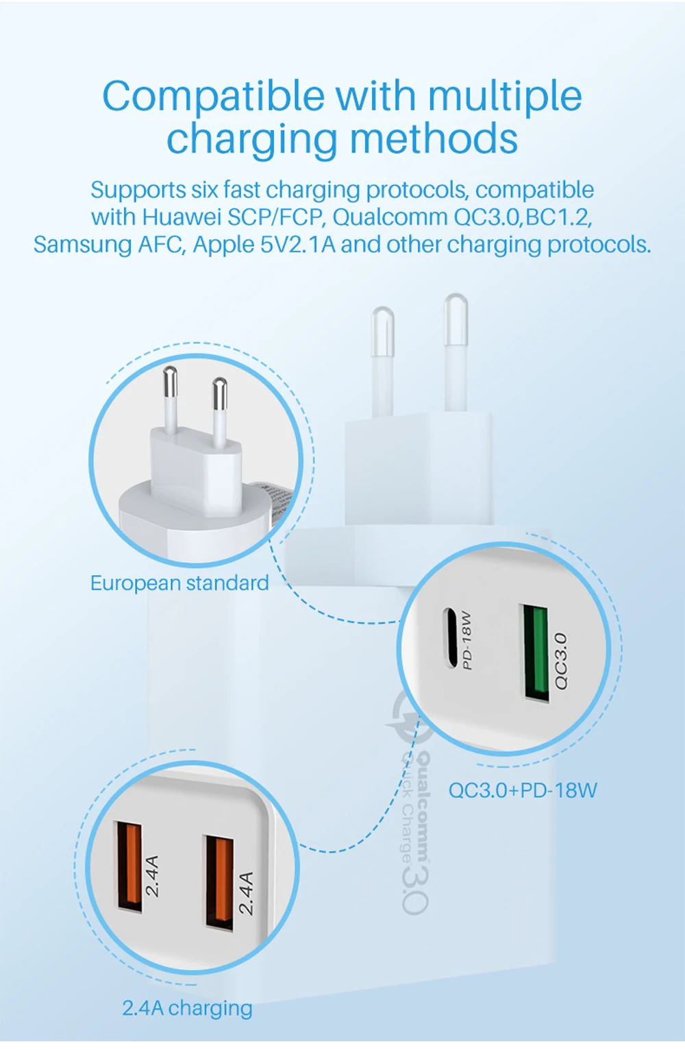 USB-C быстрое настенное зарядное устройство QC 3,0 PD 18W Quick Charge 3,0 для samsung S10 5G e S9+ S8 8+ LG G6 V30 iPhone 8 8Plus XS Max XR htc 10