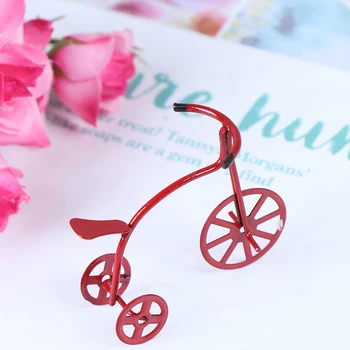 

1/12 Mini Red Bicycle Simulation Bike Model Toys for Doll House Decoration Furniture Toys Cute Dollhouse Miniature Accessories