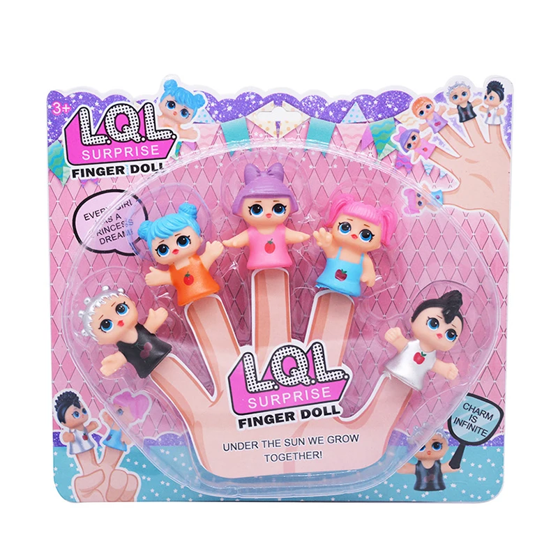 

5pcs/set Original lol SURPRISE dolls Cartoon Animal Mini Finger lols Puppet Baby Early education Toys for Children birthday gift