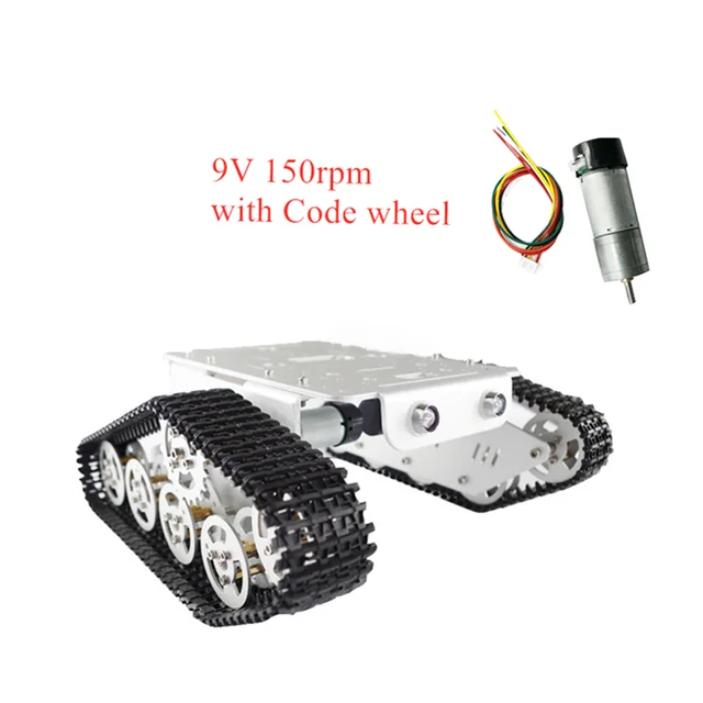 DOIT T300 Aluminum Alloy Metal Robot Tracked Tank Chassis Track Caterpillar Car Frame Platform Crawler Pedrail DIY RC Toy UNO