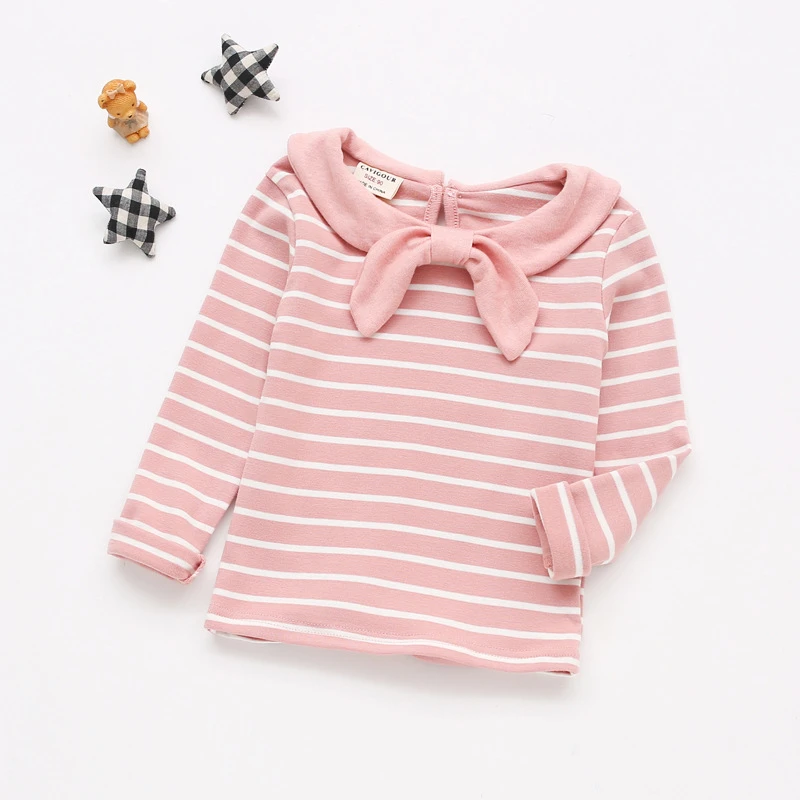 pink 309282 AiLe Rabbit/новая одежда для маленьких девочек футболка с длинными рукавами для девочек с изображением звезд и баннеров детская одежда повседневные топы, футболки - Цвет: pink 309282
