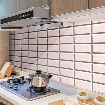 

24PCS PVC Tiles Stickers 20x10cm Self-Adhesive Waterproof Tile Sticker 3D Pink Wear-Resistant Floor Stickers