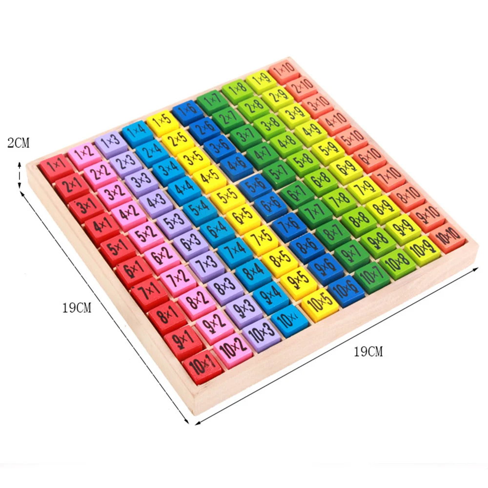 Baby Wooden Toys 99 Multiplication Table Math Toy 10*10 Figure Blocks Baby Learn Educational Montessori Arithmetic Aids Gifts
