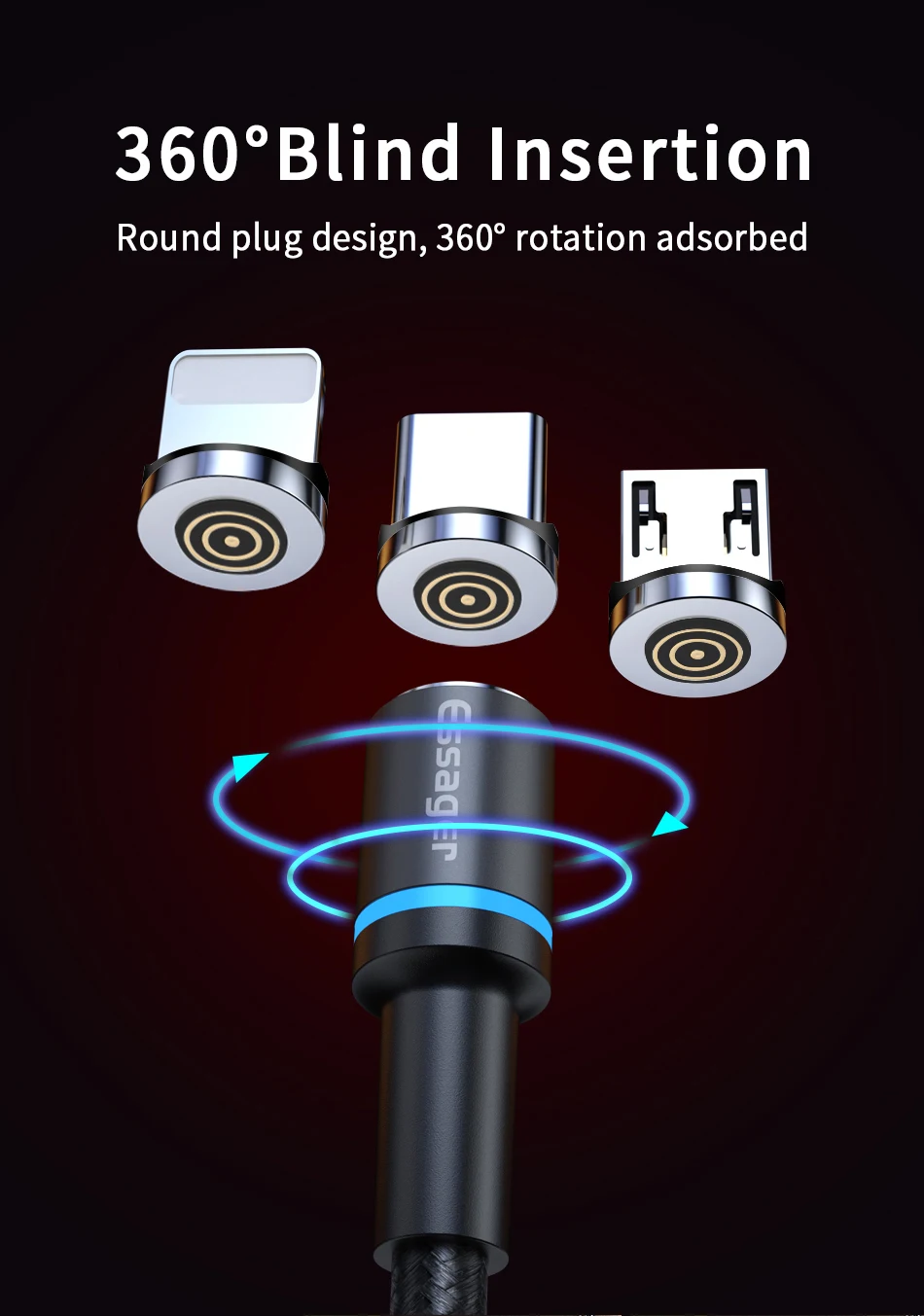 Магнитный Micro USB кабель Essager для iPhone samsung Android кабель быстрой зарядки usb type C 3 м кабель type-C Магнитный адаптер зарядного устройства