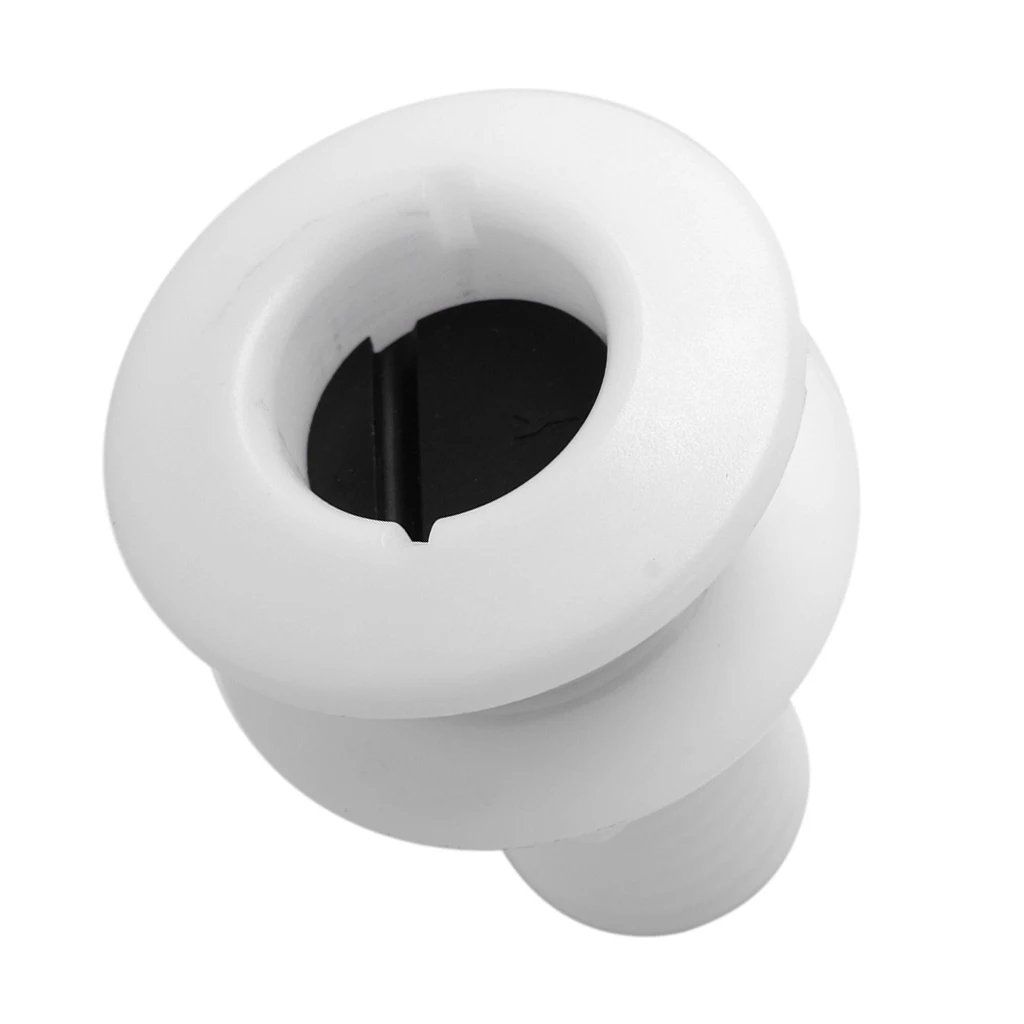 White Plastic Thru-Hull Bilge Pump And Aerator Hose Fitting For 2