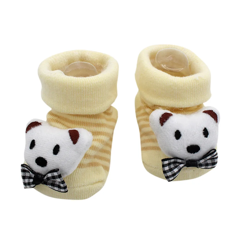 1 пара носков модные милые Нескользящие удобные Носки с рисунком для новорожденных девочек и мальчиков мягкие тапочки skarpetki - Цвет: H