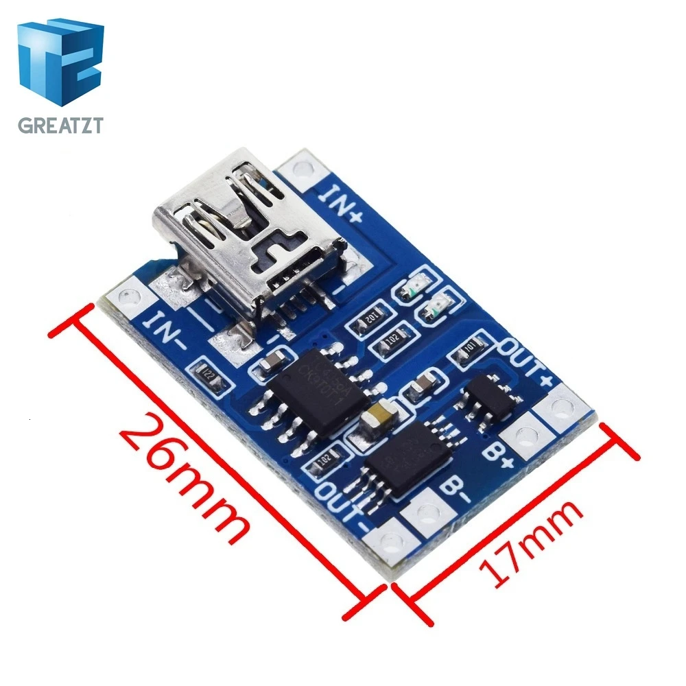 GREATZT type-c/Micro USB 5V 1A 18650 TP4056 модуль зарядного устройства литиевой батареи зарядная плата с защитой двойные функции 1A L