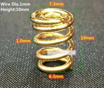 

20pcs/lot Wire Dia.1.0mm,Height 10mm, Gold-plated Small Spring Compression Spring