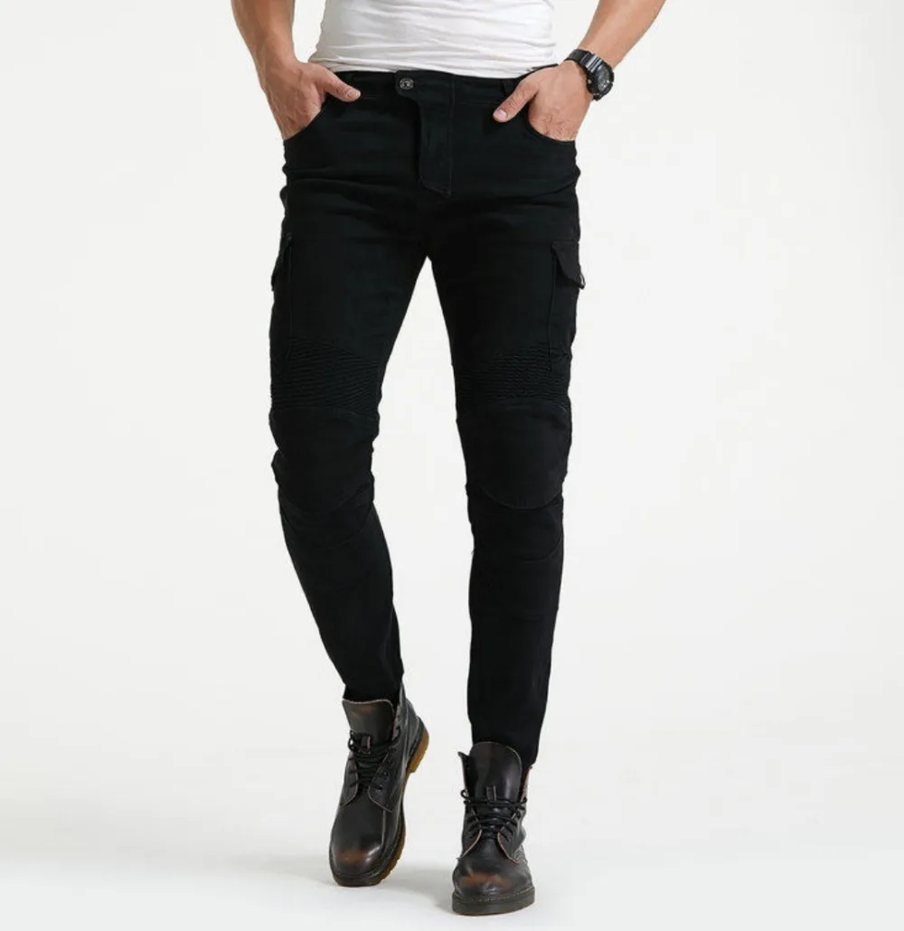 Motorcycle stylish Riding fleece warm winter Jeans  motorpool blk1