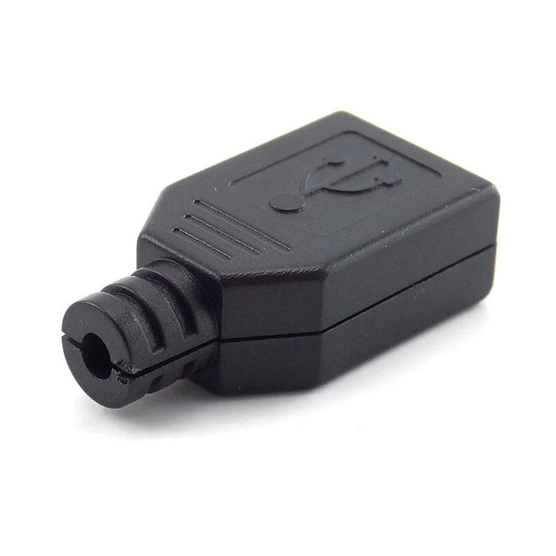 4 Pin USB 2,0 Тип Женский Разъем Черный Пластик крышкой припоя Тип DIY соединительный кабель с разъемом кабеля O21