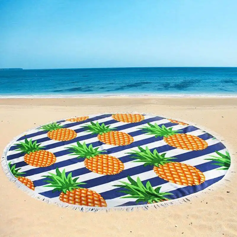 Большое круглое пляжное полотенце одеяло 60 дюймов толстая микрофибра с бахромой