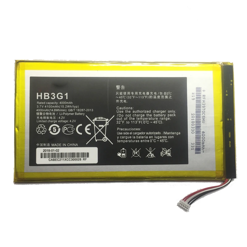 Литий-полимерный аккумулятор для планшета huawei Mediapad S7 S7-601U/C/W S7-301W/U S7-931 Аккумулятор для сотового телефона HB3G1 HB3G1H 4100 мАч