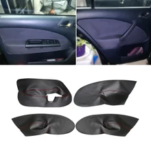 A4 MK1 LHD Para Skoda Octavia 1998 1999 2000 2001 2002 2003 2004 2005 2006 Microfibra Couro Braço Porta Do Carro Painel de Guarnição Da Tampa