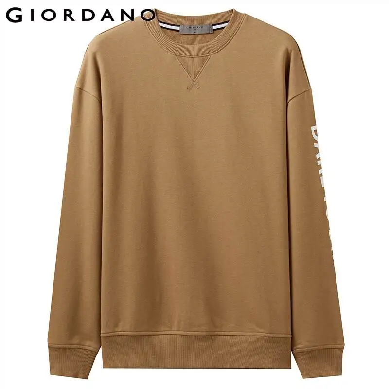 Giordano мужской джемпер с длинными рукавами и круглым воротом, выполнена из натурального хлопка