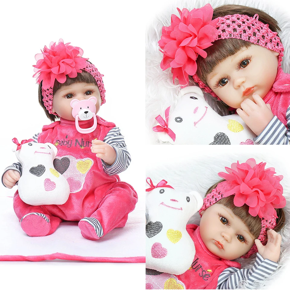Кукла Bebes reborn 43 см мягкие силиконовые куклы для малышей com corpo de silicone menina