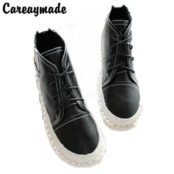 

Careaymade-Genuine leather shoes,Pure handmade ankle boots,The retro art mori girl shoes, Fashion retro boots ,3 colors