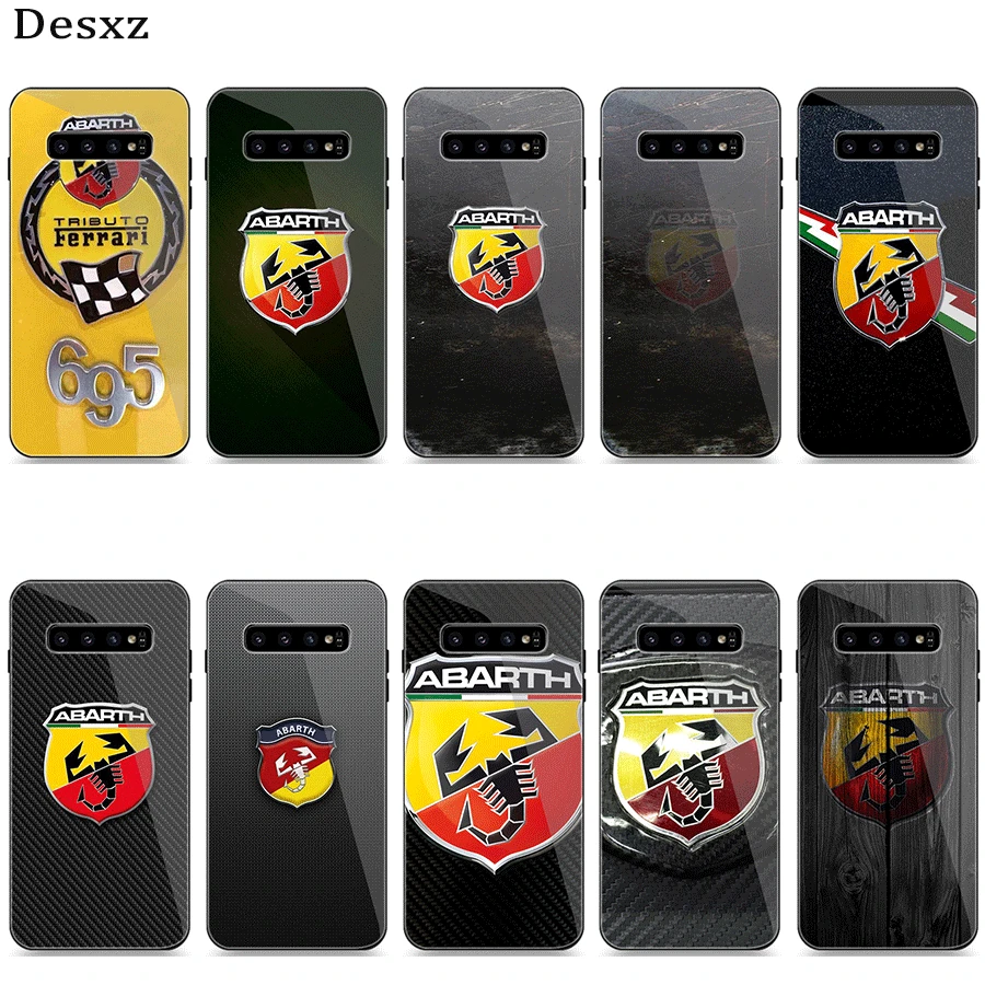 

Phone Case Glass For Samsung A10 A20 A30 A40 A50 A60 A70 S7 Edge S8 S9 S10 Plus Cover Fiat Abarth Logo