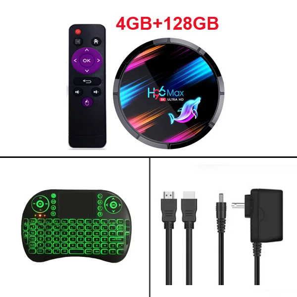 H96 MAX X3 Android 9,0 ТВ-приставка Amlogic S905X3 4 ГБ 32 ГБ 64 Гб 128 ГБ 2,4 ГБ 5G Wifi Bluetooth HD 1000 м AV SPDIF H96Max 8K телеприставка - Цвет: 4GB 128GB keyboard