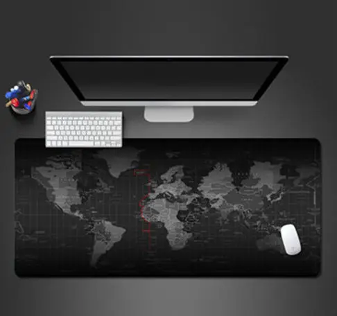 Карта мира 800x300x2 коврик для мыши геймерский коврик высокое качество игровой компьютерный стол коврик для мыши Клавиатура большие игровые коврики коврик для мыши игровой - Цвет: Черный