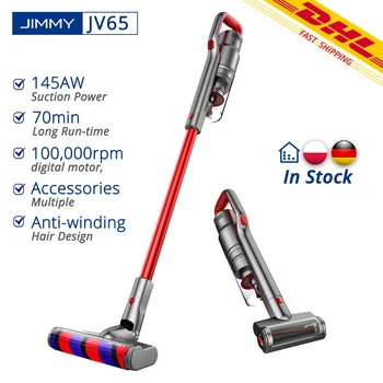 

[In Stock] JIMMY JV65 Handheld Wireless Vacuum Cleaner Digital Motor 145AW Suction Power Anti-winding Hair Design Dust Collector
