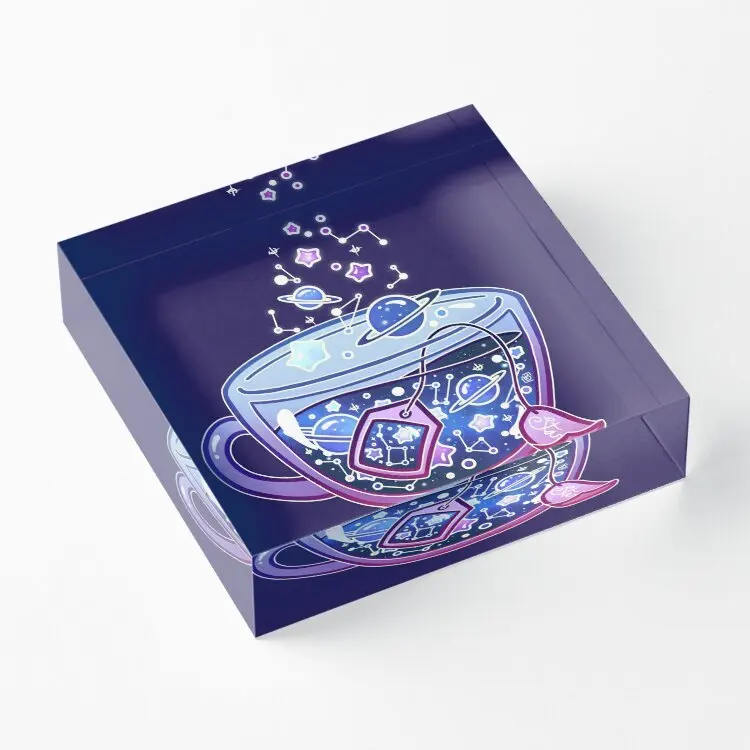 

Galaxy Tea акриловый блок Свадьба спальня домашний декор доска милое семейное украшение Фотографии Искусство Штамповка Печать чистый процесс комнаты