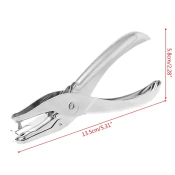 

School Office Metal Single Hole Puncher Hand Paper Punch Scrapbooking Punches 6 Pages 3mm