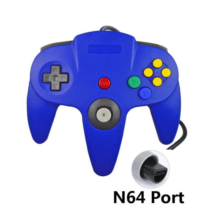 N64 Blue Джойстик, геймпад для пульта ДУ N64, контроллер для ПК, компьютера для Gamecube, игровые аксессуары, джойстик, проводной контроллер - Цвет: N64 Blue